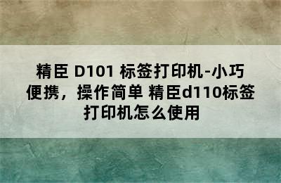 NIIMBOT/精臣 D101 标签打印机-小巧便携，操作简单 精臣d110标签打印机怎么使用